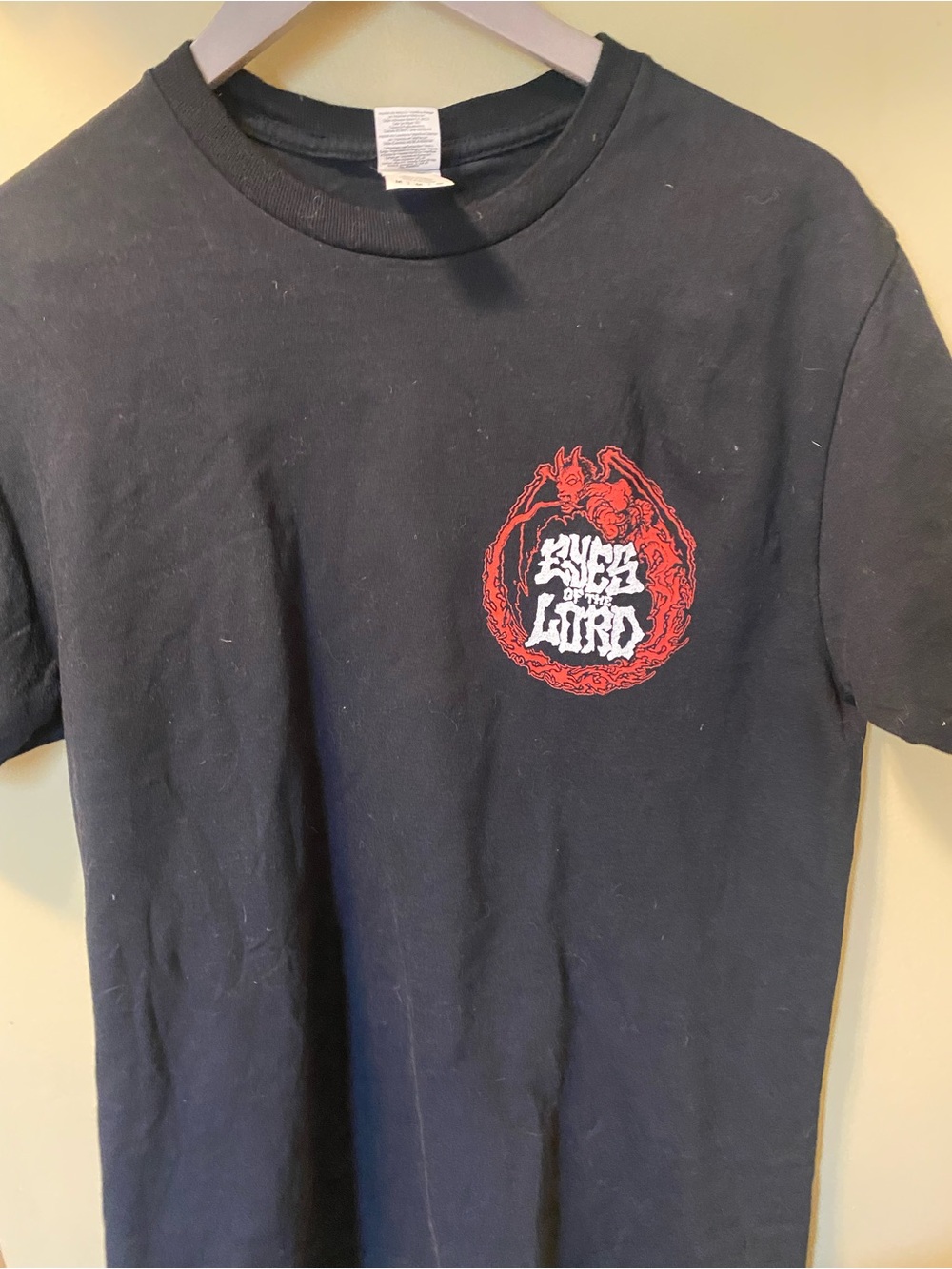 Gildan Black Short Sleeve Tee with Red Graphic Eyes of the Lord